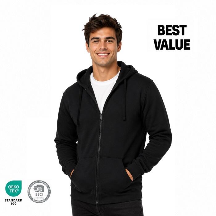 SWEATSHIRT C/ FECHO E CAPUZ BARROW