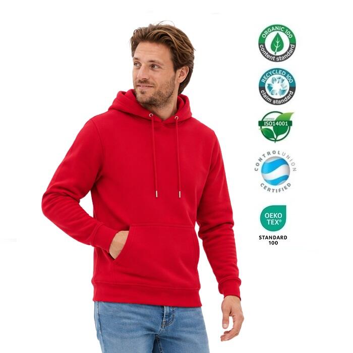 HOODED SWEAT WITH 100% SUSTAINABLE FIBRES